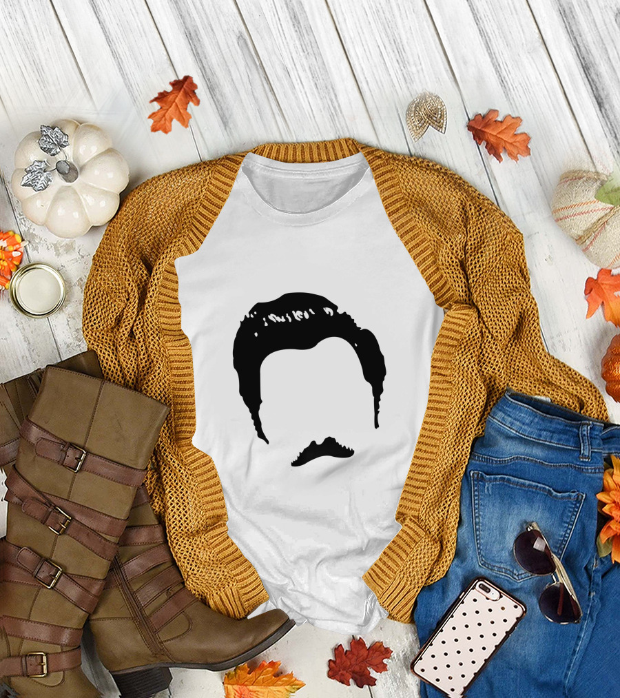 On Heathered Gray Silhouette Iconic Moustache and Hair T-Shirt