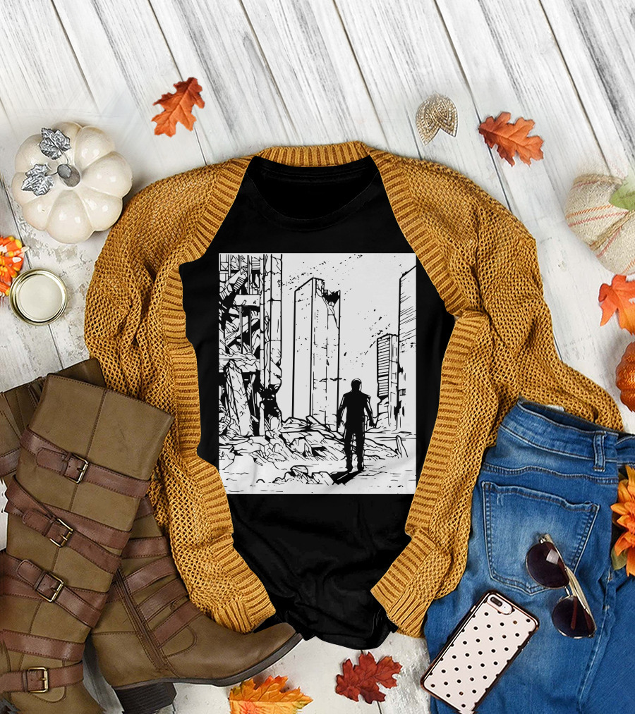 ApocalypsePresent Post-Apocalyptic Cityscape Birthday T-Shirt