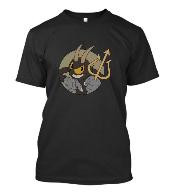 Cuphead Devil Pitchfork Horned Character T-Shirt