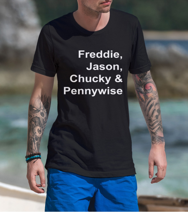 Freddie Jason Chucky Pennywise Horror Characters T-Shirt