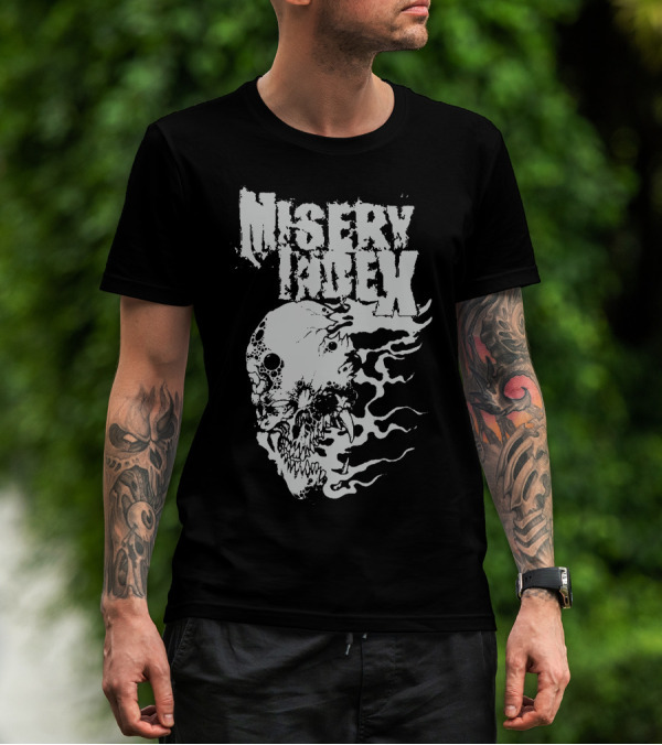 Misery Index Skull With Flames T-Shirt