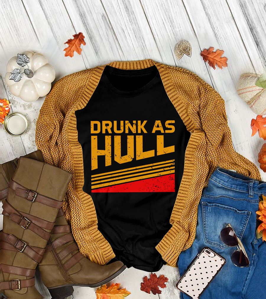 Drunk As Hull Retro Style Sports T-Shirt