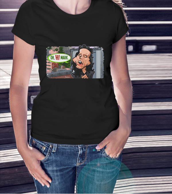 Oh, Hi Mark Rooftop Scene Caricature Comic T-Shirt