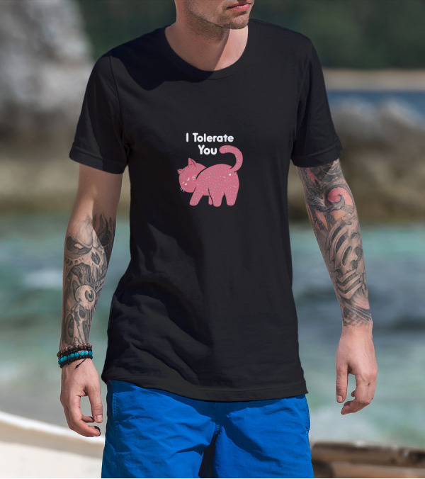 I Tolerate You Pink Cat T-Shirt