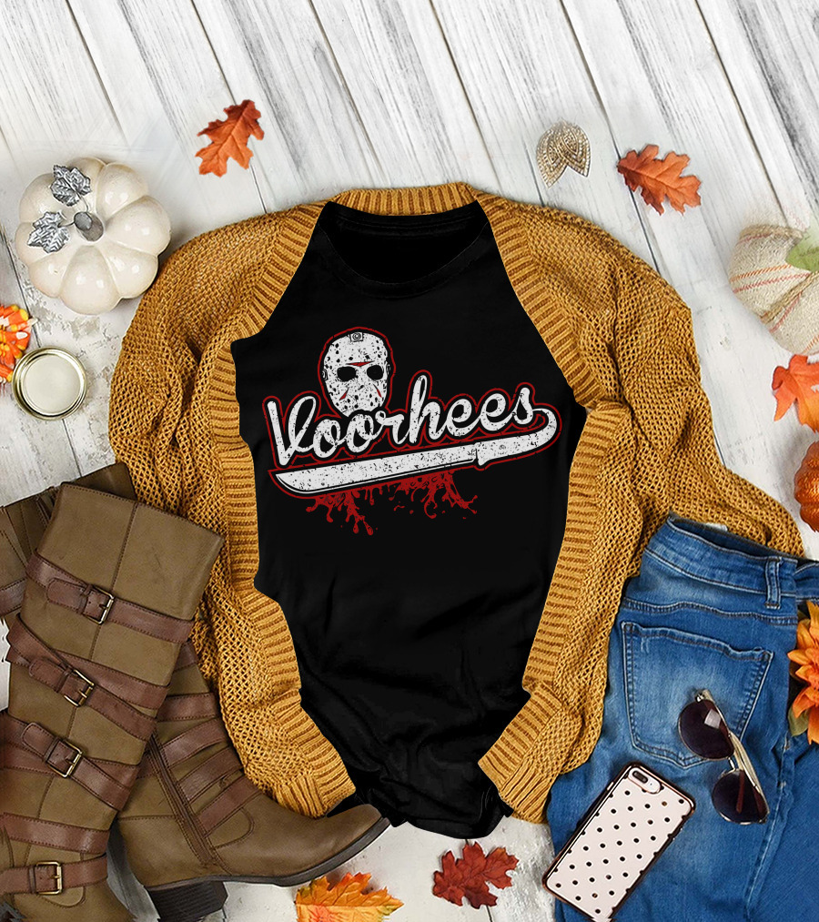 Jason Voorhees Mask Machete Horror Icon Blood Drip T-Shirt