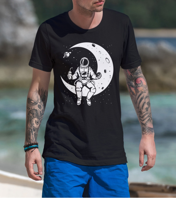 Launch Break Astronaut Moon Donut Planet T-Shirt