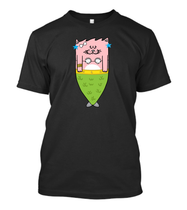 Mermeow New Cat Mermaid With Starfish And Seashells T-Shirt