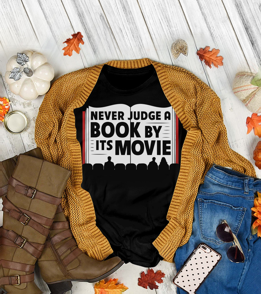Never Judge A Book By Its Movie Iconic Open Book Theater Audience T-Shirt