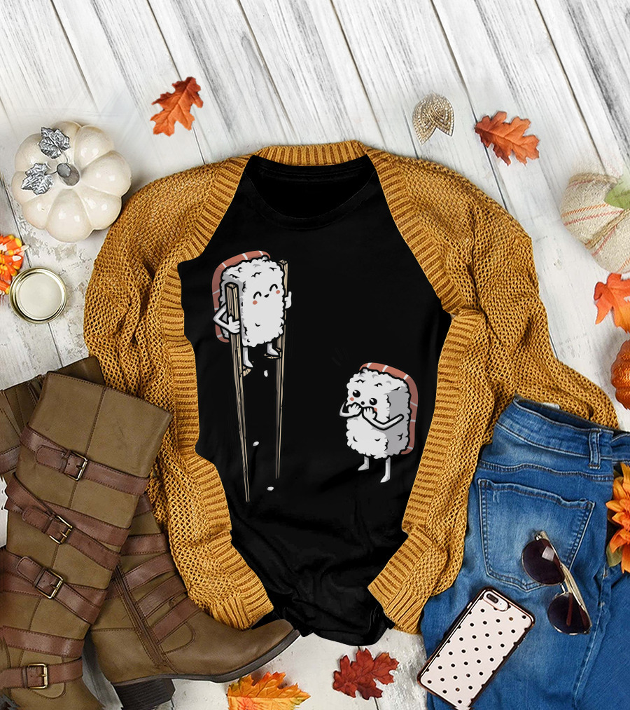 Sushi Characters on Stilts with Chopsticks T-Shirt