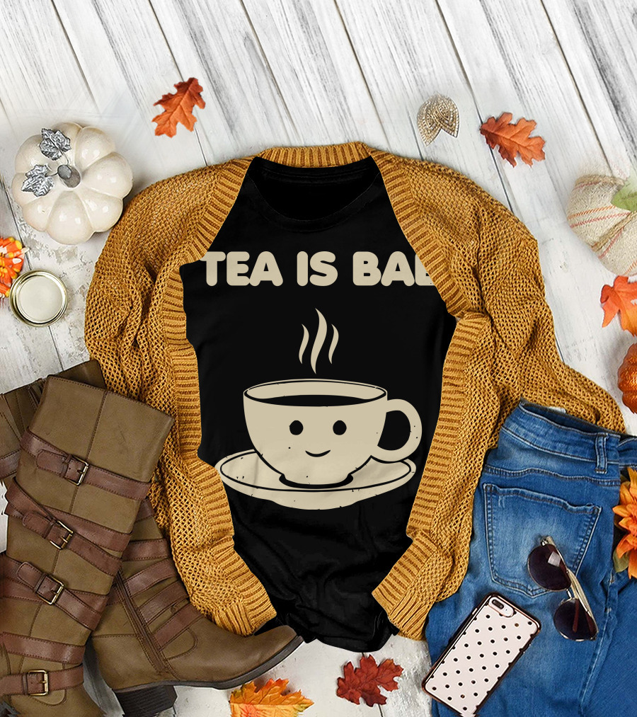 Tea Is Bae Cute Smiling Teacup T-Shirt