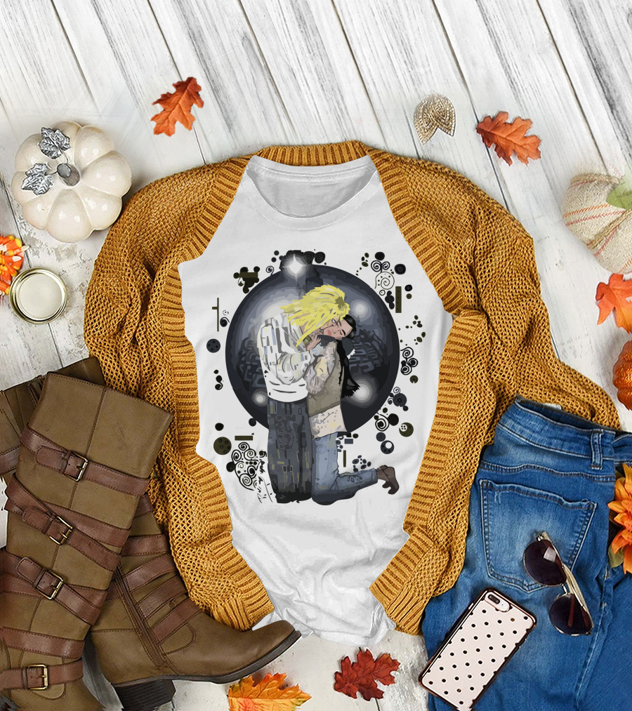Jareth and Sarah Embrace from Labyrinth T-Shirt