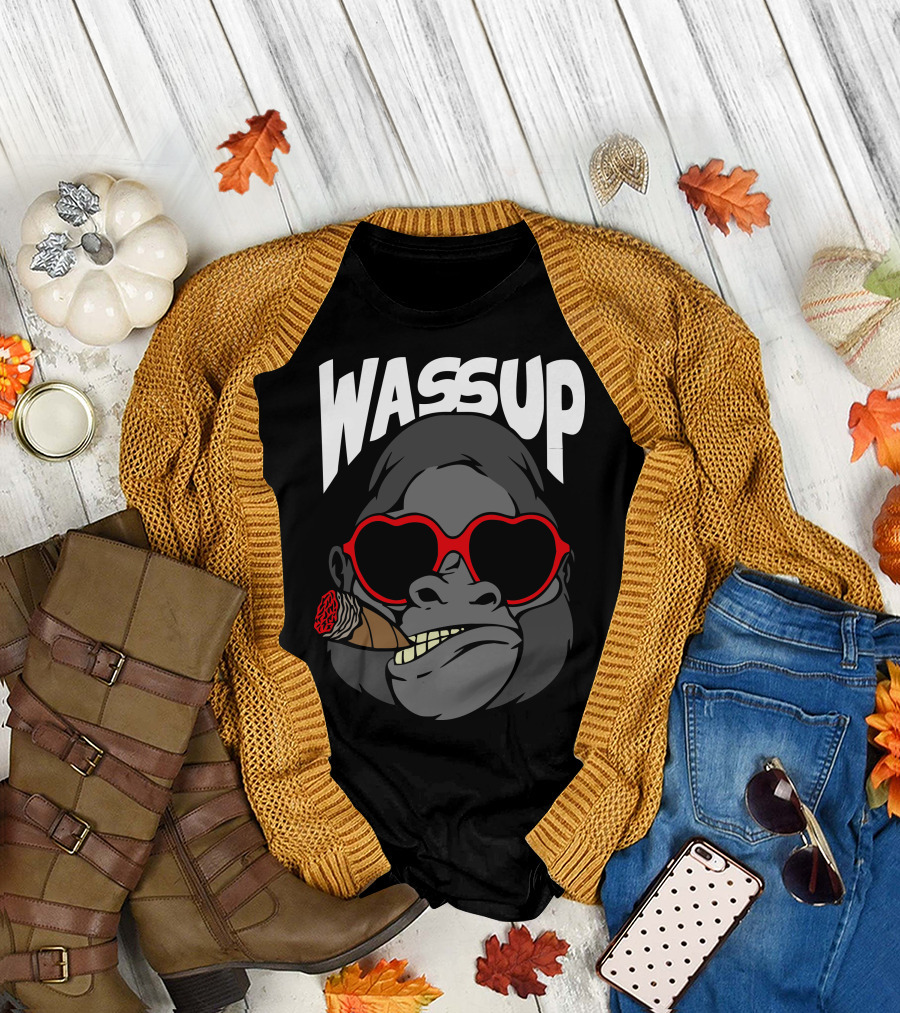 Wassup Gorilla with Sunglasses and Cigar T-Shirt