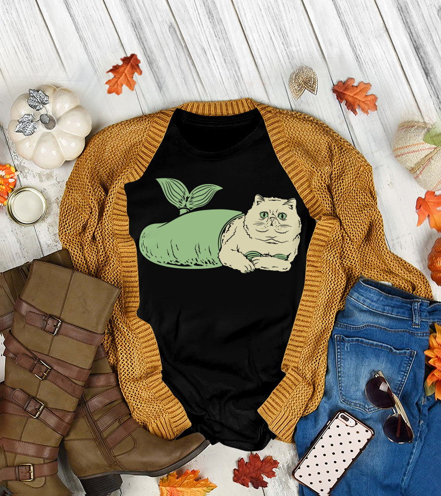 Purr Maid Cat with Mermaid Tail T-Shirt