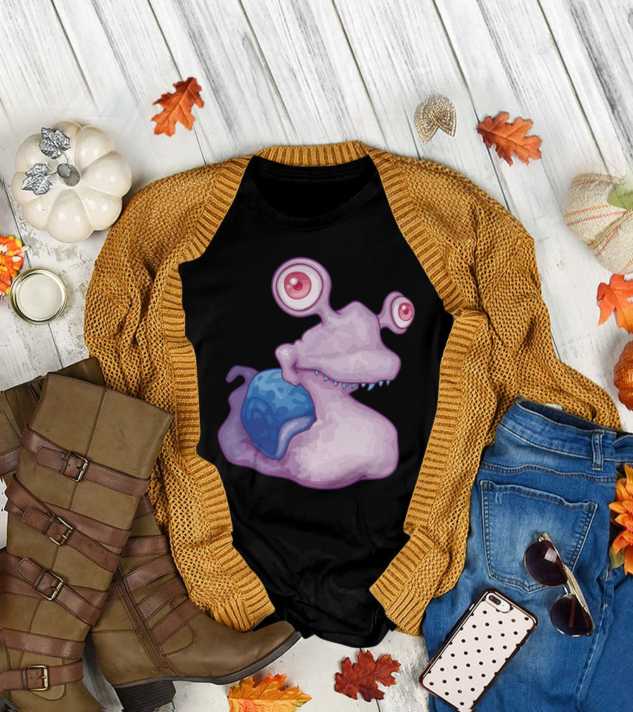 Slugly The Sea Snail Alien Cartoon Creature T-Shirt