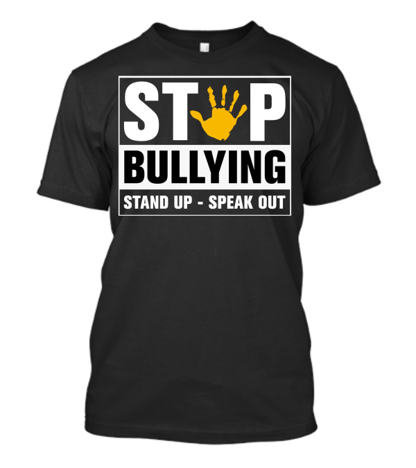 Stop Bullying Stand Up Speak Out Yellow Handprint T-Shirt