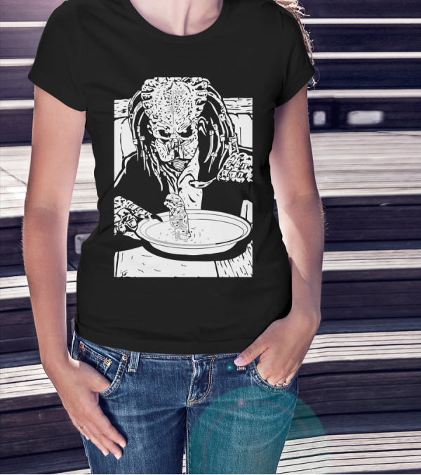 Waiter There's An Alien In My Soup Predator T-Shirt