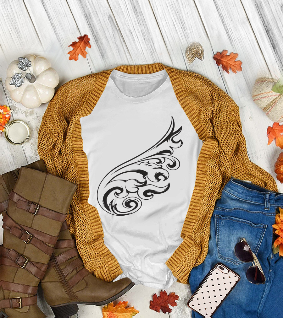 Dragon Tribal Swirl Tattoo T-Shirt