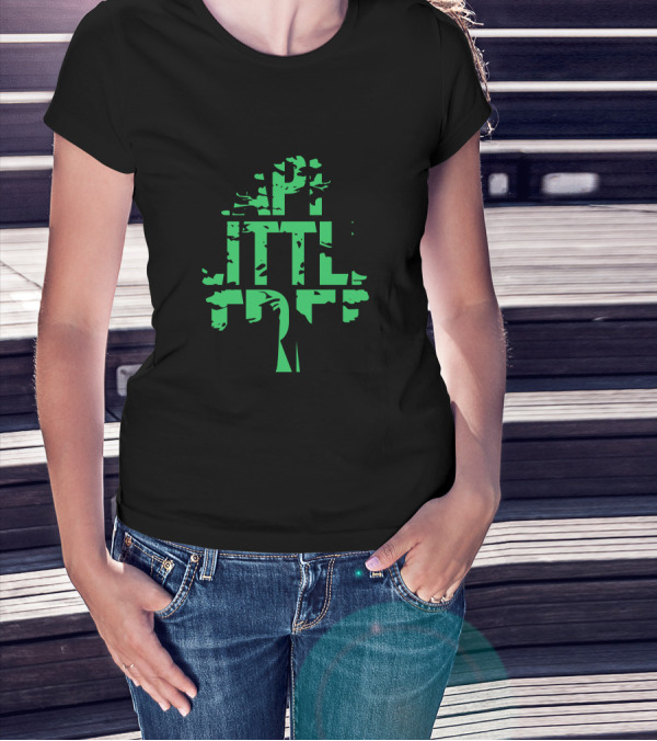 Happy Little Tree Text Art With Green Tree T-Shirt