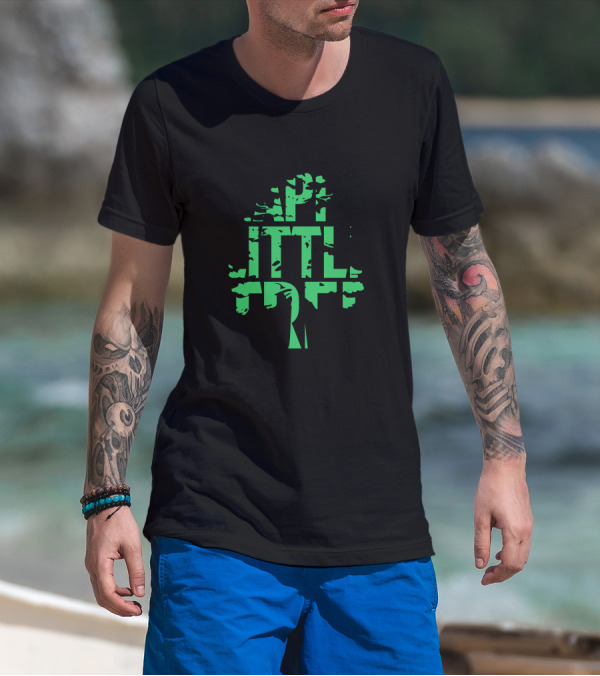 Happy Little Tree Text Art With Green Tree T-Shirt