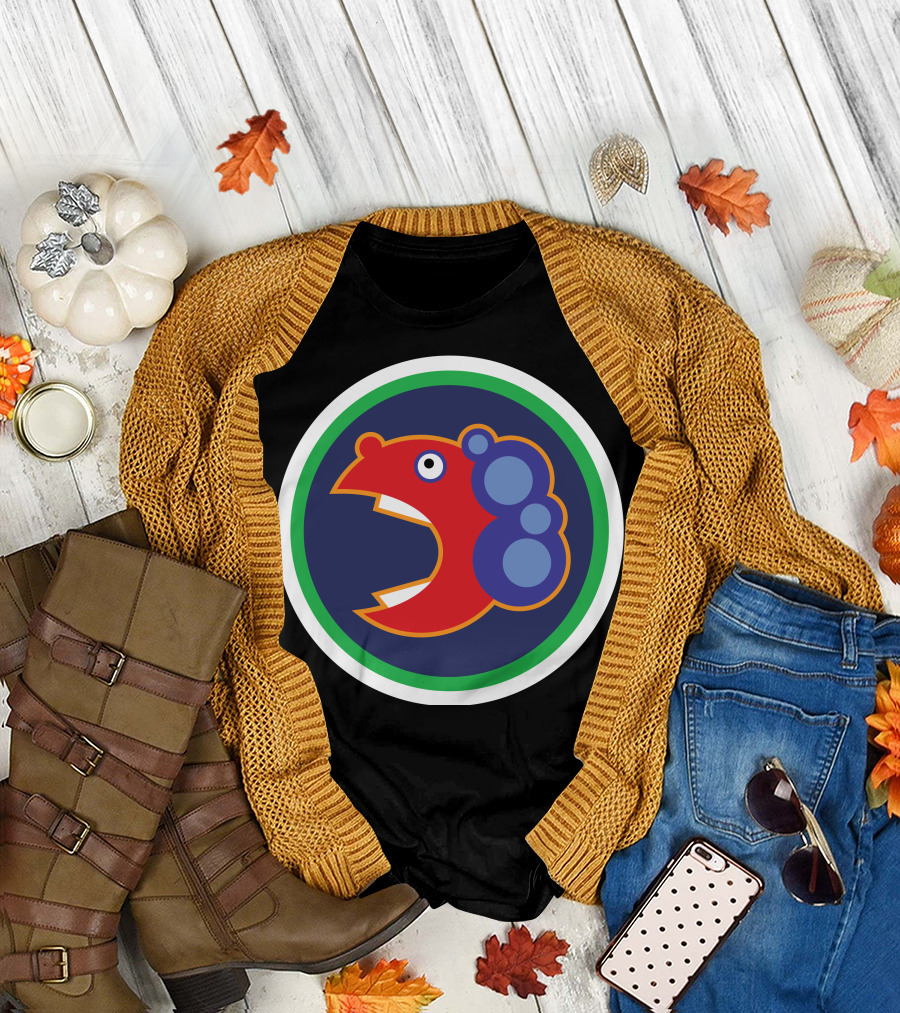 Pac-Man in Vancouver Canucks Style Eating Dots T-Shirt