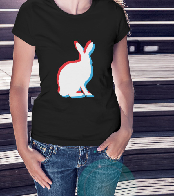 Easter Bunny 3D Movie Effect Color T-Shirt