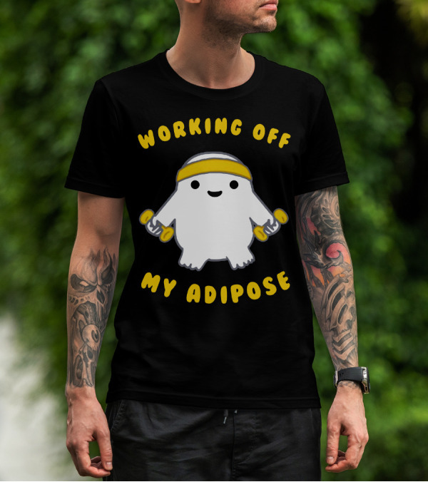 Working Off My Adipose Cute Exercise Alien With Dumbbells T-Shirt