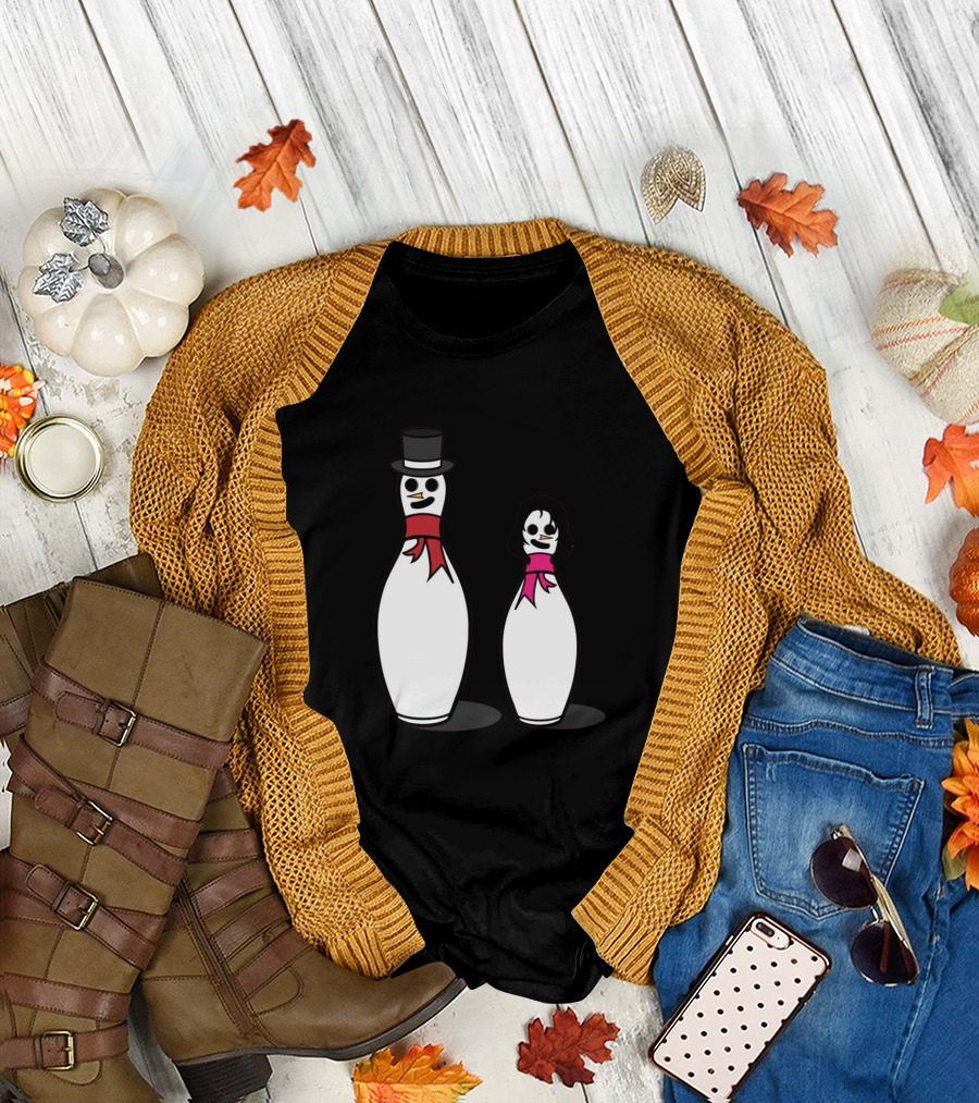 Christmas Bowling Snowmen Cheers T-Shirt