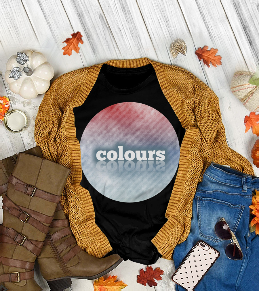 Colours Gradient Reflections Red Blue White T-Shirt
