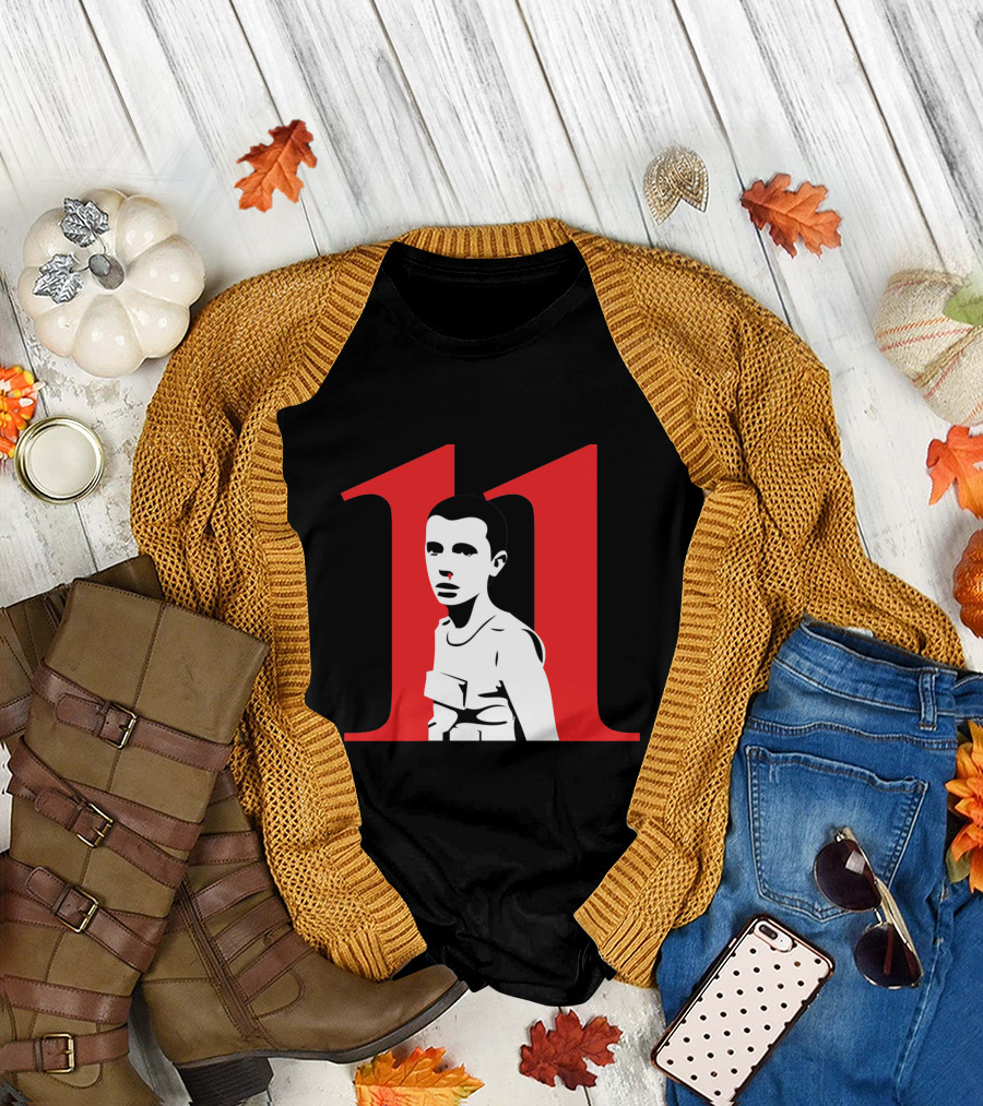 Player Eleven 11 Red Black Graphic Stranger Things T-Shirt