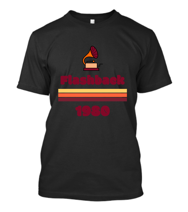 Flashback 1980 Retro Colorful Phonograph Stripes T-Shirt