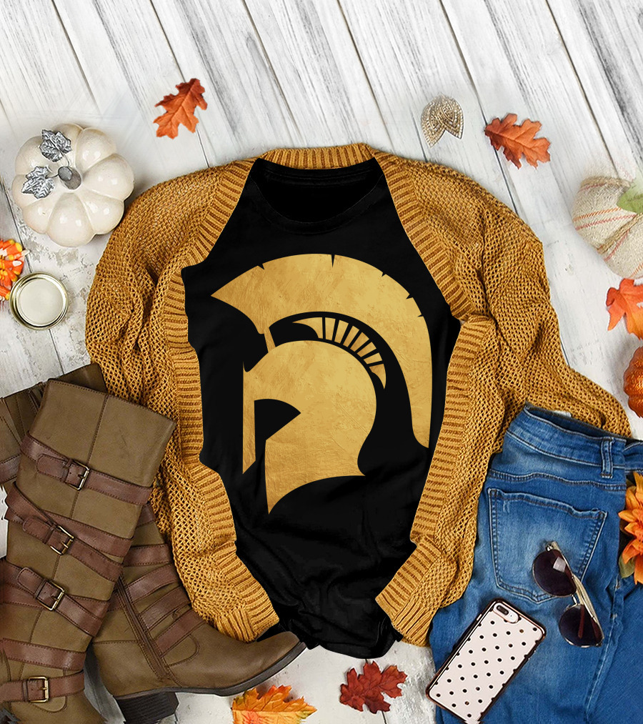 Spartan Gold Helmet Emblem T-Shirt