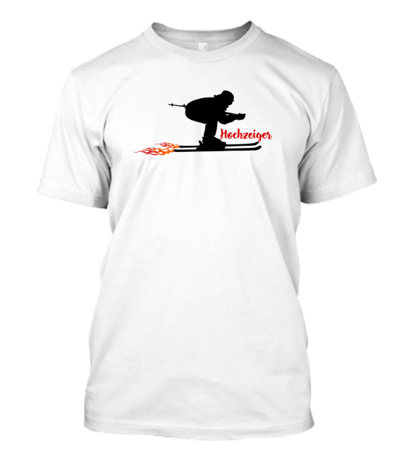 Hochzeiger Skiing Silhouette With Flames T-Shirt