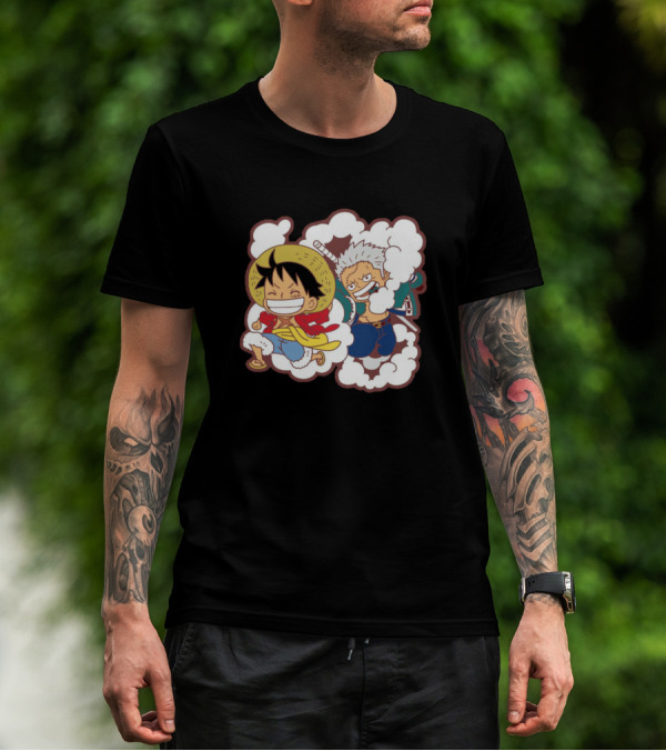 Luffy And Smoker Chibi Adventure Iconic Anime Characters T-Shirt