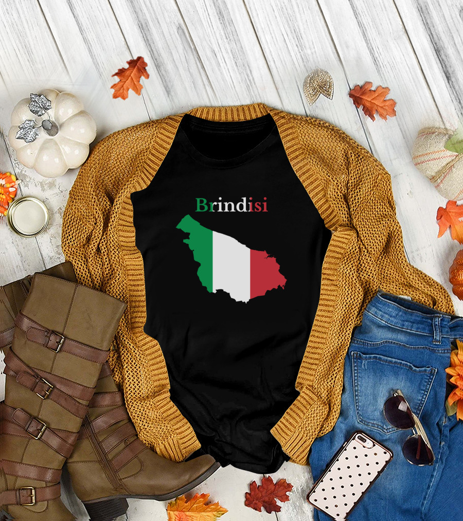 Brindisi Italy Italian Flag Map T-Shirt