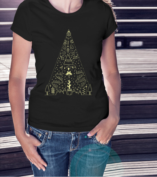 A B C Of Life Mystical Pyramid With Trees And Symbols T-Shirt