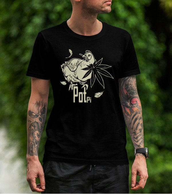 Chicken Pot Pi Cannabis Feather T-Shirt