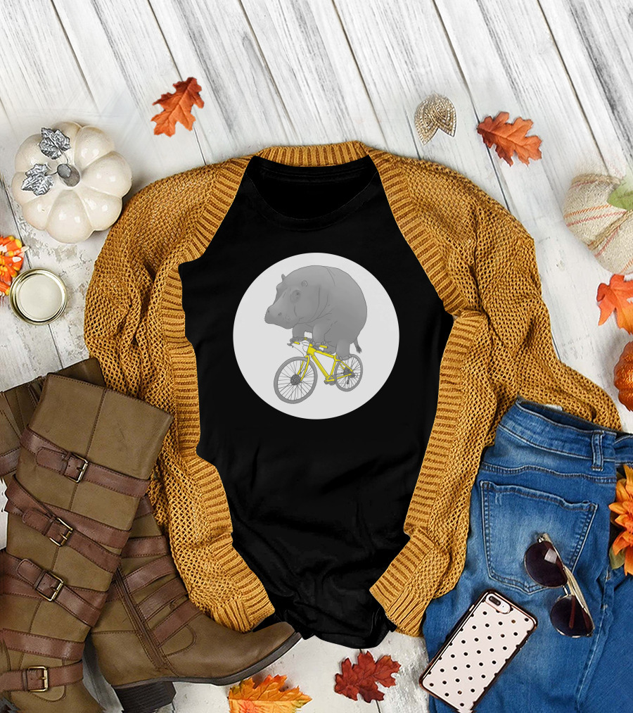 Hippo Riding Bicycle Dont Forget The Helmet T-Shirt