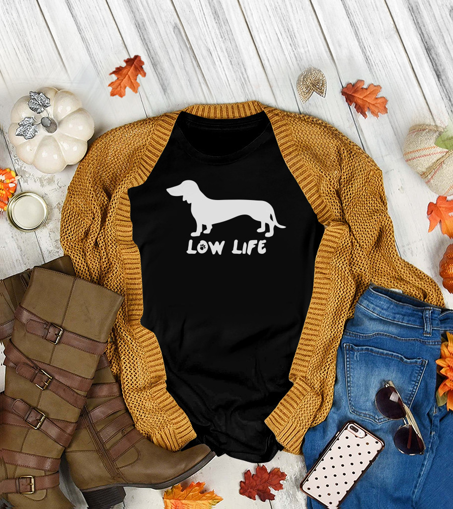 Doxie Low Life Dachshund Silhouette Low Life T-Shirt