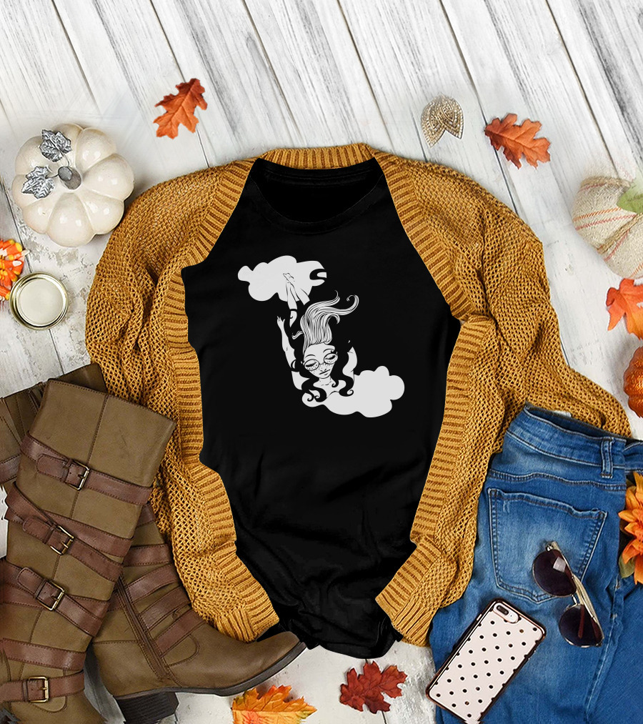 I Think I'm Falling Asleep Floating Clouds Dreaming Woman T-Shirt