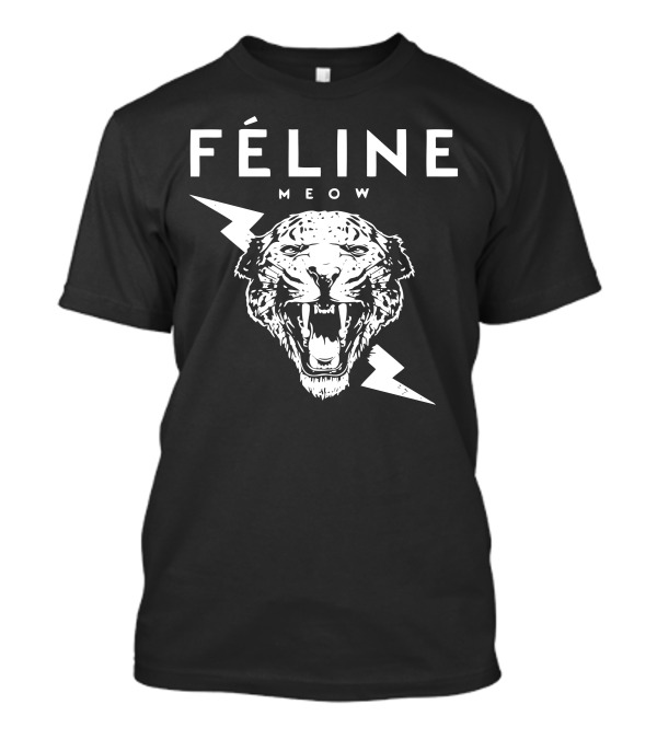 FÉLINE MEOW Roaring Lightning Tiger T-Shirt