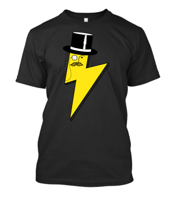 Gentleman Lightning Bolt Top Hat Monocle Moustache T-Shirt