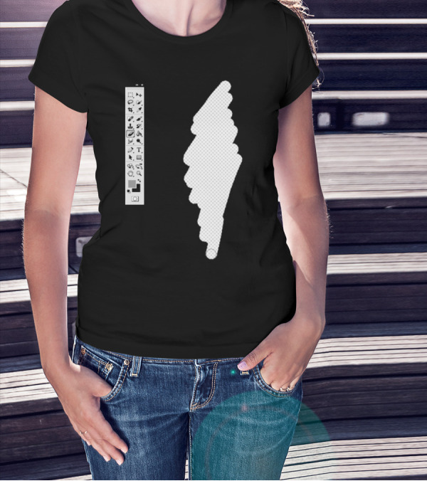 Graphic Designer Photoshop Tool Icon With Erased Zigzag T-Shirt