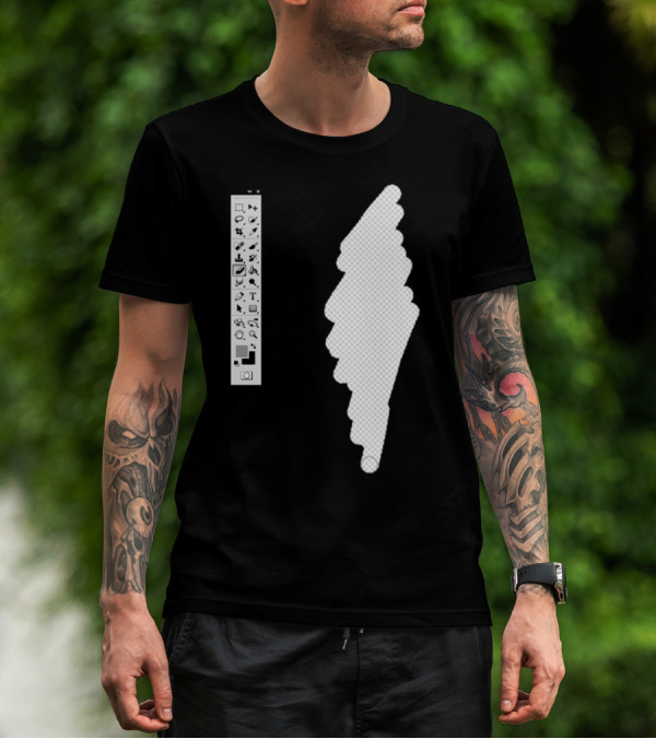 Graphic Designer Photoshop Tool Icon With Erased Zigzag T-Shirt
