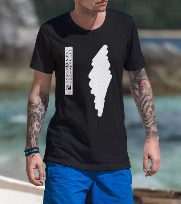 Graphic Designer Photoshop Tool Icon With Erased Zigzag T-Shirt
