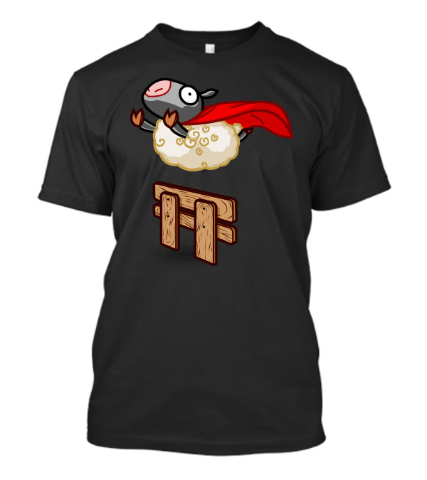 Over The Edge Sheep Superhero Jump T-Shirt