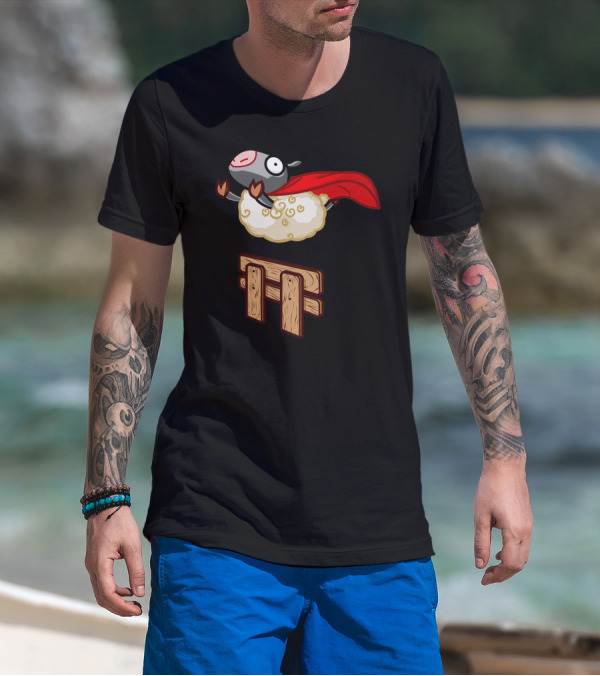 Over The Edge Sheep Superhero Jump T-Shirt