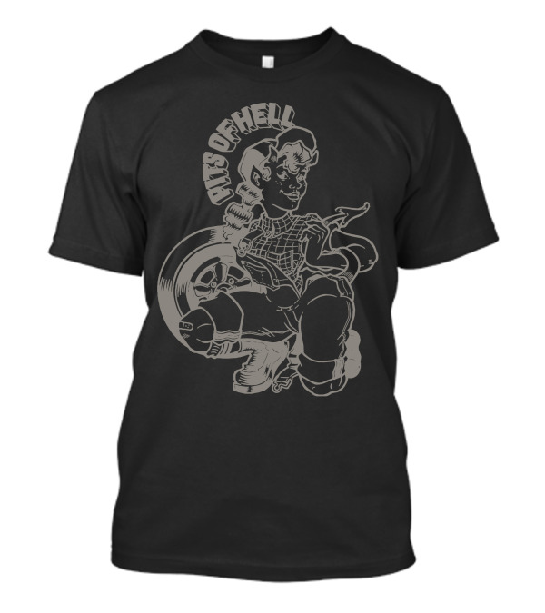 Pits Of Hell Demon Devil With Web And Tire T-Shirt