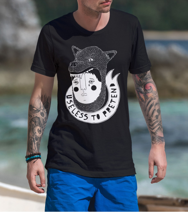 Useless To Pretend Wolf Head T-Shirt