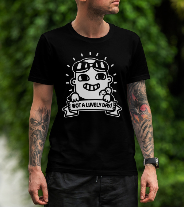 Wot A Luvely Day Smiling Character With Sunglasses And Friends T-Shirt