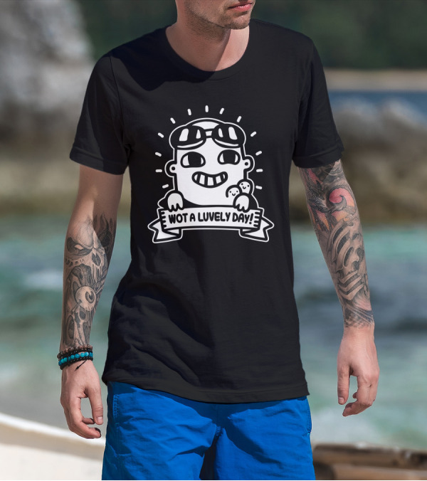 Wot A Luvely Day Smiling Character With Sunglasses And Friends T-Shirt